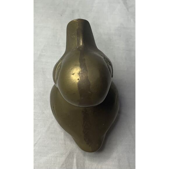 Brass Duck Figurine Miniature Solid Big Eyes Book Shelf 3" Paperweight MCM Small - Picture 5 of 6